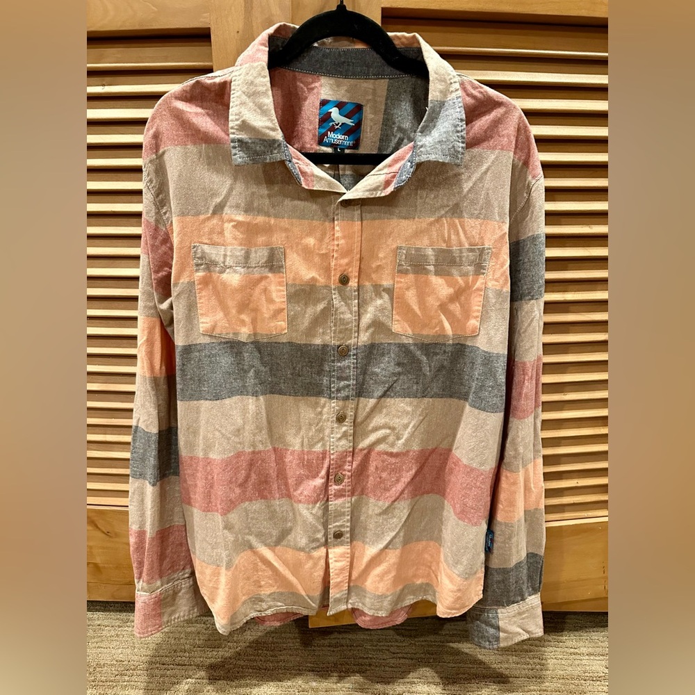 Modern Amusement Red and Tan Striped Patch